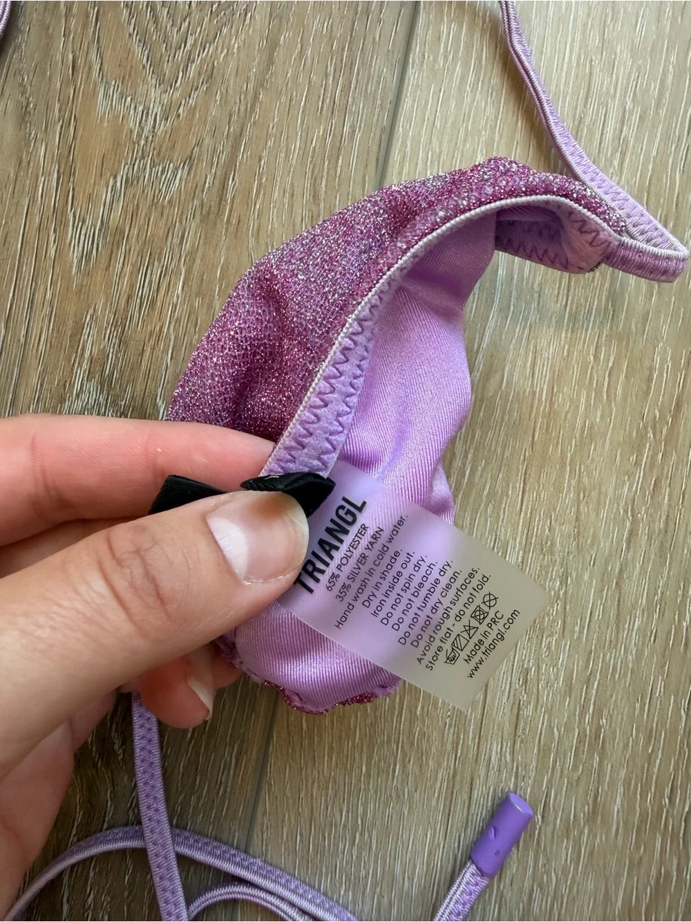 triangl swimwear Sparkling Lavender Triangle Bikini Top